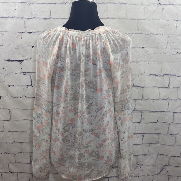 EUC Lucky Brand V-Neck Top with Tassels - Picture 4 of 8